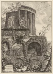 Otra vista del Templo de la Sibila en Tivoli, de Vedute di Roma (Vistas de Roma)