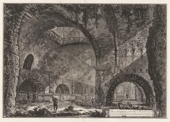 Otra vista de la Villa de Mecenas en Tivoli, de Vedute di Roma (Vistas de Roma)
