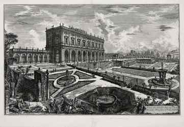 Vista de la Villa Albani ante la Porta Salaria (de: Vedute di Roma)