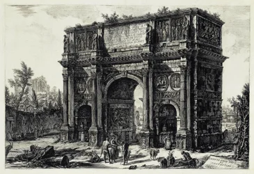 Vista del Arco de Constantino en Roma (de: Vedute di Roma)