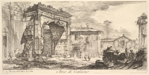 Arco de Galieno. 1. Fachada de la Iglesia de S. Vito Arco de Galieno. 1. Facciata del..., ca. 1748