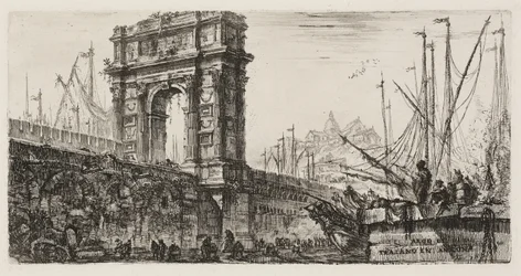 Arco de Trajano en Ancona, lámina 28 de Algunas Vistas de Arcos Triunfales y otros monumentos