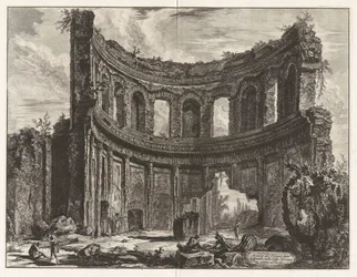 Restos del templo llamado de Apolo en la Villa Adriana cerca de Tívoli, de «Vistas de Roma»