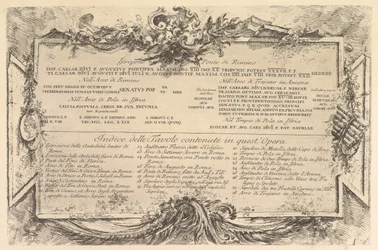 Inscripción en el lado del Puente de Rimino, ca. 1748