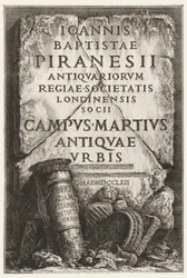 Libro, Frontispicio, con Dedicación a Robert Adam, en Il Campo Marzio dell