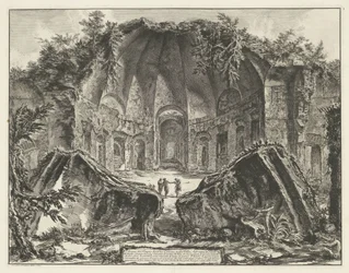 Canopus en de Villa Adriana t y Tivoli Restos del Templo del Dios Canopus en Villa Adriana en Tivoli (título sobre objeto) Gezichten op Rome (título de la serie) Vistas de Roma diseñadas y grabadas por el arquitecto Giambattista Piranesi Ve (nez) iano (tít