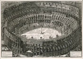 El Coliseo a vista de pájaro (de: Vedute di Roma)