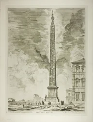Obelisco egipcio. Este fue erigido por el Papa Sixto V en la Plaza de San Juan de Letrán, de Vistas de Roma