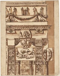 Fantasía de una fachada con ornamentos extraños