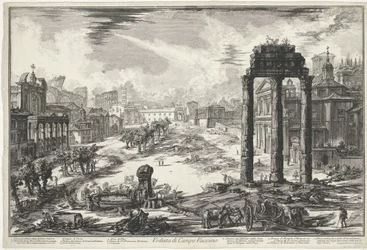 Foro Romano de Roma Vista de Campo Vaccino (título sobre objeto) Gezichten op Rome (título de la serie) Vistas de Roma diseñadas y grabadas por el arquitecto Giambattista Piranesi Ve (nez) iano (título de la serie)