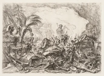Groteschi:  Ruins with a Statue of a Faun and a Fallen Column