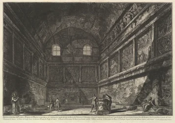 Vista interior del antiguo Templo de Baco, ahora la iglesia de S. Urbano, a dos millas, ca. 1750