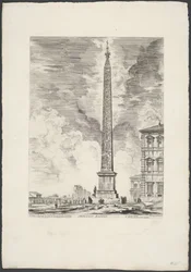 Obelisco de Lateraanse en Roma Obelisco egipcio (título sobre objeto) Gezichten op Rome (título de la serie) Vistas de Roma diseñadas y grabadas por el arquitecto Giambattista Piranesi Ve (nez) iano (título de la serie)