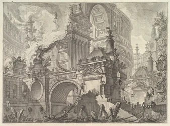 Parte de un amplio y magnífico puerto al uso de los antiguos romanos, donde se descubre el inter..., ca. 1749-50