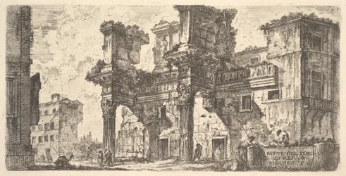 Placa 1: Parte del Foro de Nerva, ca. 1748