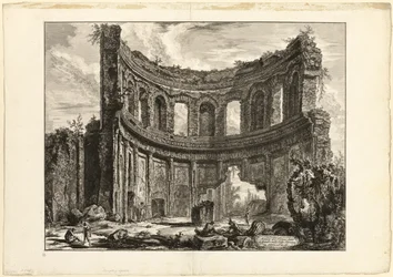 Restos del llamado Templo de Apolo en la Villa Adriana, Tívoli, de Vistas de Roma