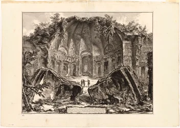 Restos del templo del dios Canopus en la Villa Adriana, Tívoli, de Vistas de Roma