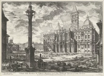 Santa María la Mayor de Roma Vista de la Basílica de Santa Maria Maggiore con las dos Fábricas laterales de dicha Basílica (título sobre objeto) Gezichten op Rome (título de la serie) Vistas de Roma diseñadas y grabadas por el arquitecto Giambattista Piran