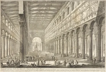 Sección del interior de la Basílica de San Pablo Extramuros