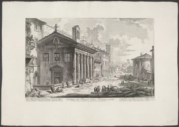 Templo de Portunus en Roma Vista del Templo de Manly Fortune (título sobre objeto) Gezichten op Rome (título de la serie) Vistas de Roma diseñadas y grabadas por el arquitecto Giambattista Piranesi Ve (nez) iano (título de la serie)