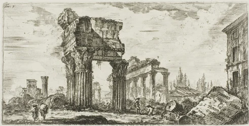 Templo de Júpiter Tonans. Templo de la Concordia, lámina 7 de Algunas Vistas de Arcos Triunfales y otros Monumentos
