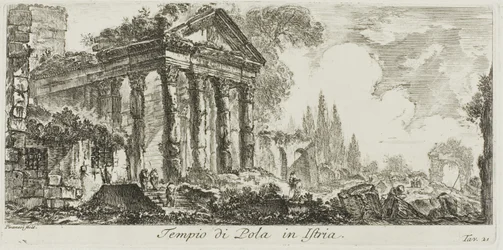 Templo de Pola en Istria, placa 21 de Algunas vistas de arcos triunfales y otros monumentos