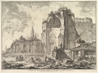 El Templo de Venus y Roma erróneamente llamado Templo de Sol y Luna Veduta degli..., ca. 1759