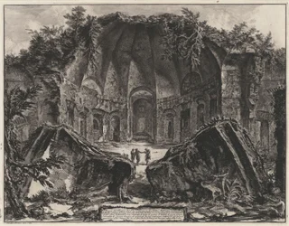 Restos del Canopo en la Villa Adriana de Tívoli (de: Vedute di Roma)