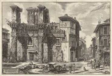 Vista de los Restos del Foro de Nerva, de Vedute di Roma (Vistas de Roma)