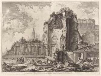 Vista de los restos de dos Triclini que pertenecieron a la Casa Dorada de Nerón