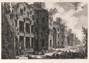 Vista de los Restos Superiores de las Termas de Diocleciano en Santa Maria degli Angeli [interior del Frigidarium: muro sur]), de Vedute di Roma (Vistas de Roma)