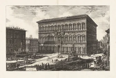Vista del Palacio Farnese (Vista del Palacio Farnese), de Vedute di Roma (Vistas de Roma)