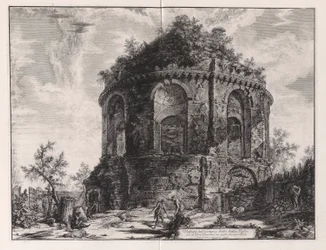 Vista del llamado Templo de la Tos en la Vía Tiburtina, a una milla de Tivoli), de Vedute di Roma (Vistas de Roma)