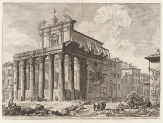 Veduta del Tempio di Antonino e Faustina in Campo Vaccino (Vista del Templo de Antonino y Faustina en el Foro Romano), de Vedute di Roma (Vistas de Roma)