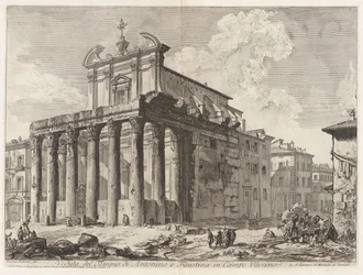 Vista del templo de Antonino y Faustina en el Campo Vaccino, de Vedute di Roma
