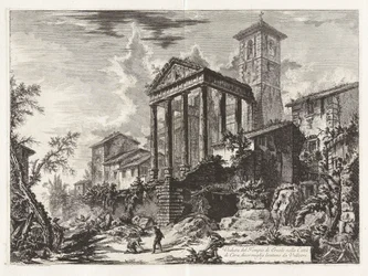 Vista del templo de Hércules en la ciudad de Cora, a diez millas de Velletri, de «Vistas de Roma»