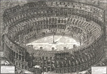 Veduta del Anfiteatro Flavio llamado el Coliseo