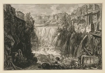 Vista de la Gran Cascada en Tivoli, de Vedute di Roma
