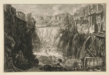 Vista de la cascada de Tívoli, de Vedute di Roma