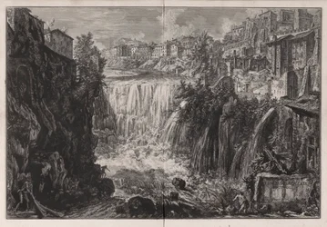 Veduta della Cascata di Tivoli (Vista de la cascada de Tivoli), de Vedute di Roma (Vistas de Roma)