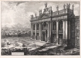 Vista de la fachada de la Basílica de S. Giovanni Laterano
