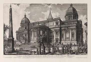 Vista de la fachada trasera de la basílica de Santa María la Mayor, de Vedute di Roma (Vistas de Roma)