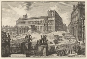 Vista de la Piazza di Monte Cavallo (Vista de la Piazza di Monte Cavallo [Piazza del Quirinale con el Palacio Quirinal en el centro]), de Vedute di Roma (Vistas de Roma)