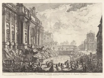 Vista de la fuente de Trevi extensa antes conocida como l