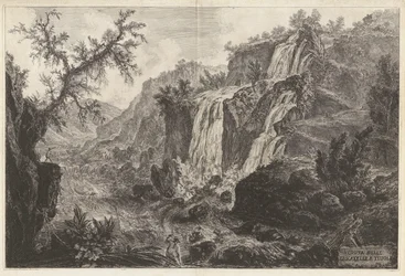 Veduta delle Cascatelle a Tivoli (Vista de pequeñas cascadas en Tivoli), de Vedute di Roma (Vistas de Roma)