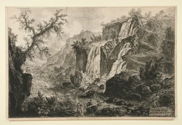 Vista de las Pequeñas Cascadas de Tivoli, de Vedute di Roma