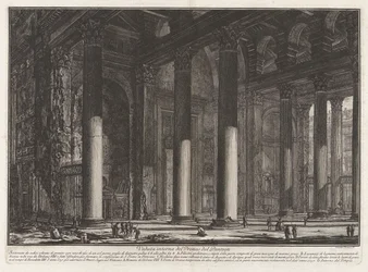 Vista interior del Pronaos del Panteón, de Vedute di Roma (Vistas de Roma)