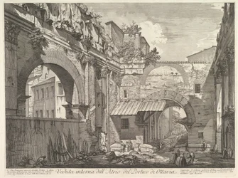 Vista interna del Atrio del Pórtico de Octavia