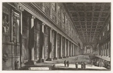 Vista interior de la basílica de Santa María la Mayor, de Vedute di Roma (Vistas de Roma)
