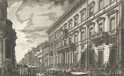 Vista a lo largo de la Via del Corso del Palazzo dell